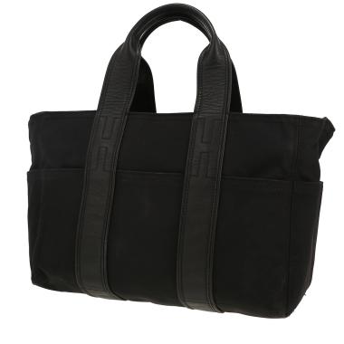 Bolso de mano Hermès  Acapulco en lona y cuero negro