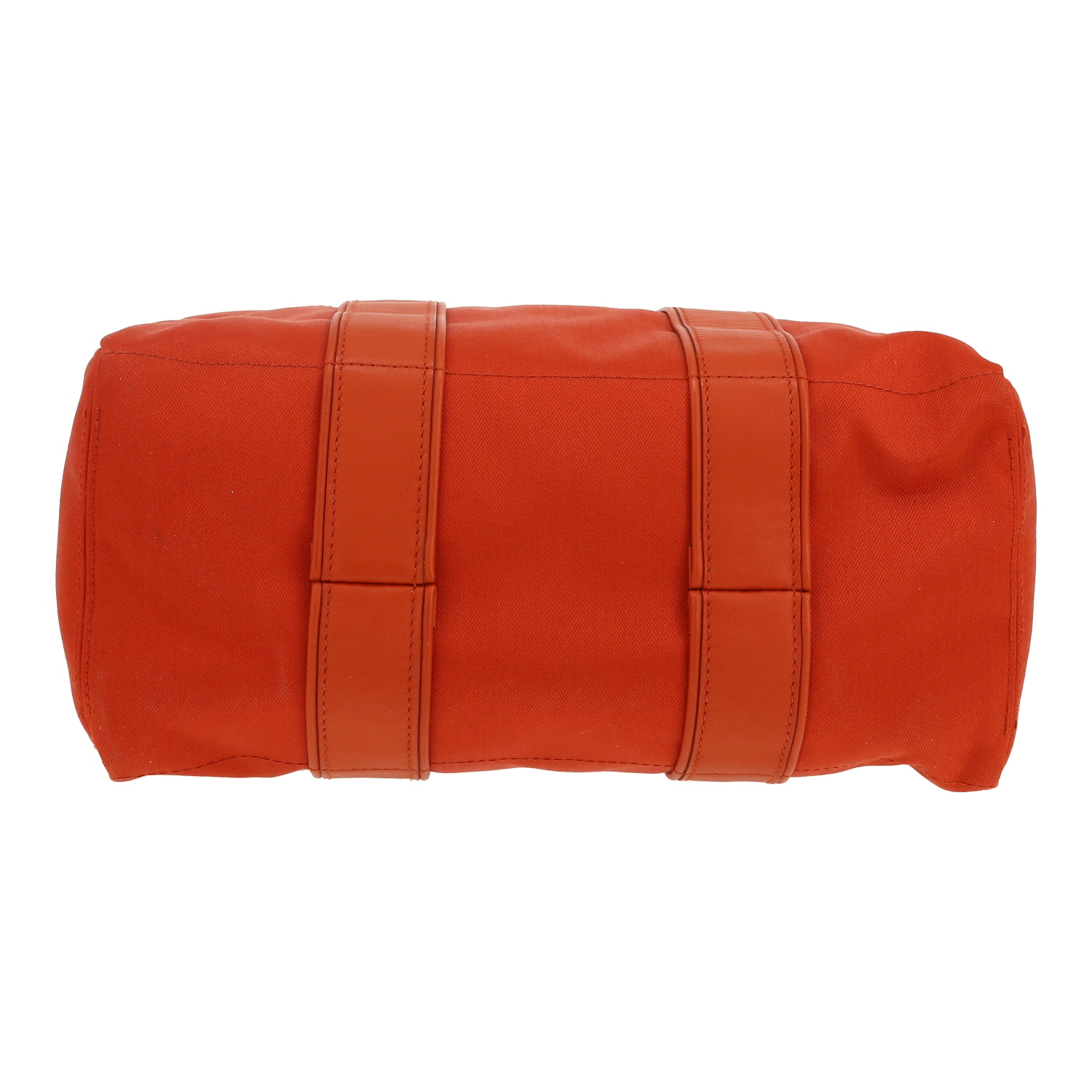 Bolso de mano Hermès  Acapulco en lona y cuero naranja - Detail D1