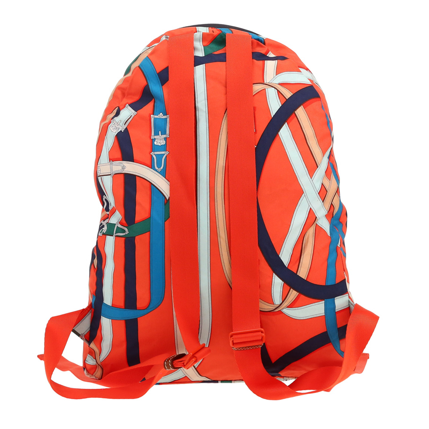 Hermès  Airsilk backpack  in orange silk - Detail D5