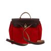 Hermès  Herbag backpack  in red canvas  and brown leather - Detail D4 thumbnail