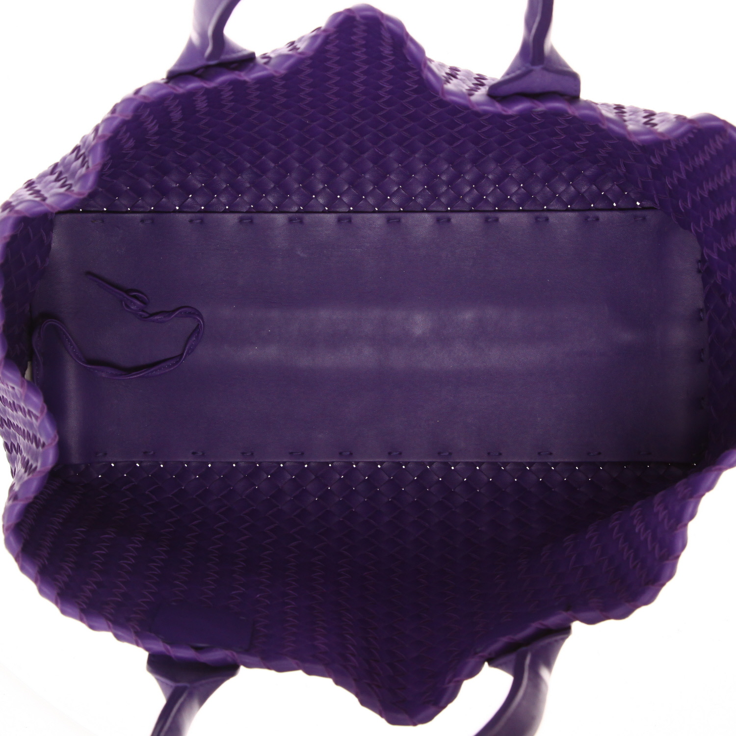 Bottega Veneta Cabat shopping bag in purple intrecciato leather - Detail D3