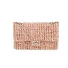 Chanel  Timeless handbag  in pink and ecru tweed  and ecru leather - 360 thumbnail