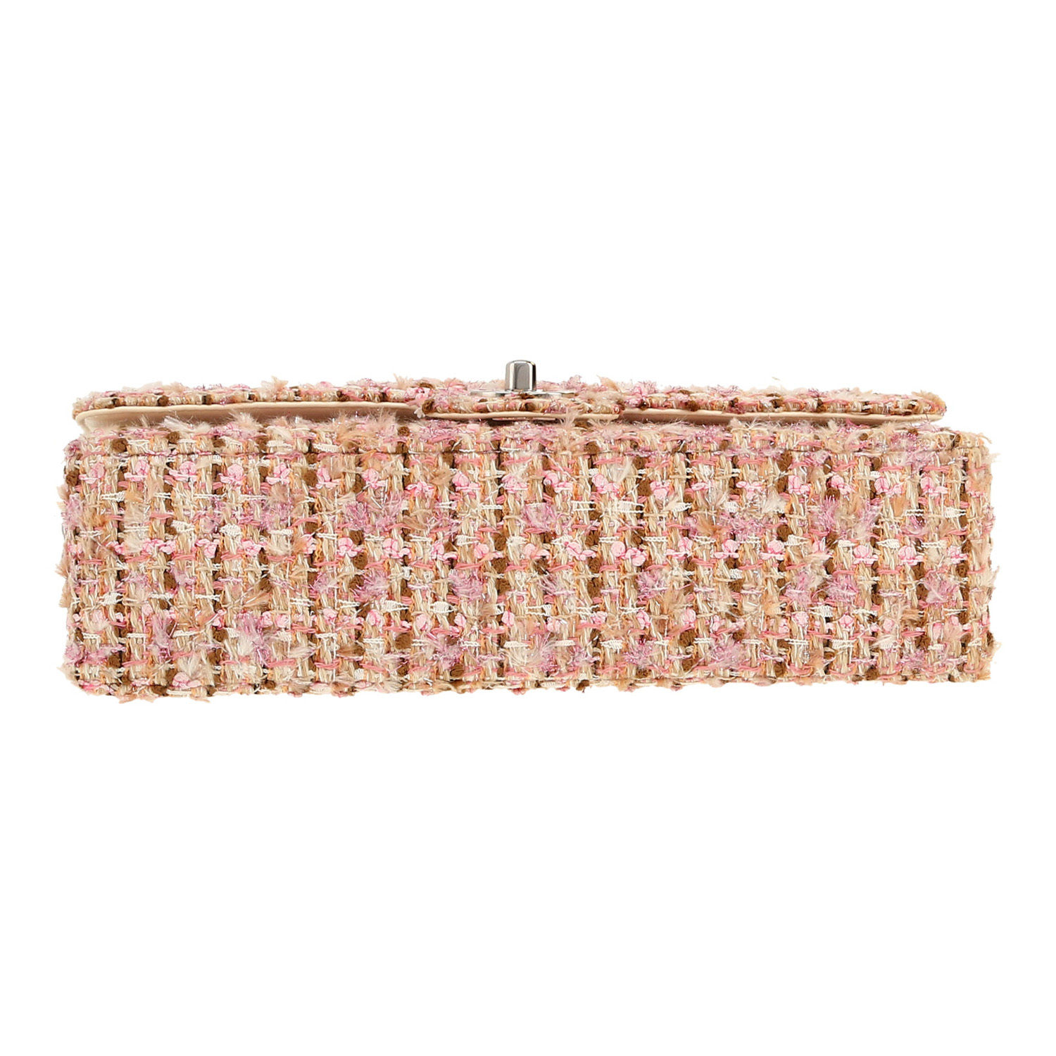 Sac à main Chanel  Timeless en tweed rose et écru et cuir écru - Detail D1