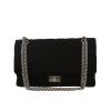 Chanel  2.55 large model  handbag  in black quilted jersey - 360 thumbnail
