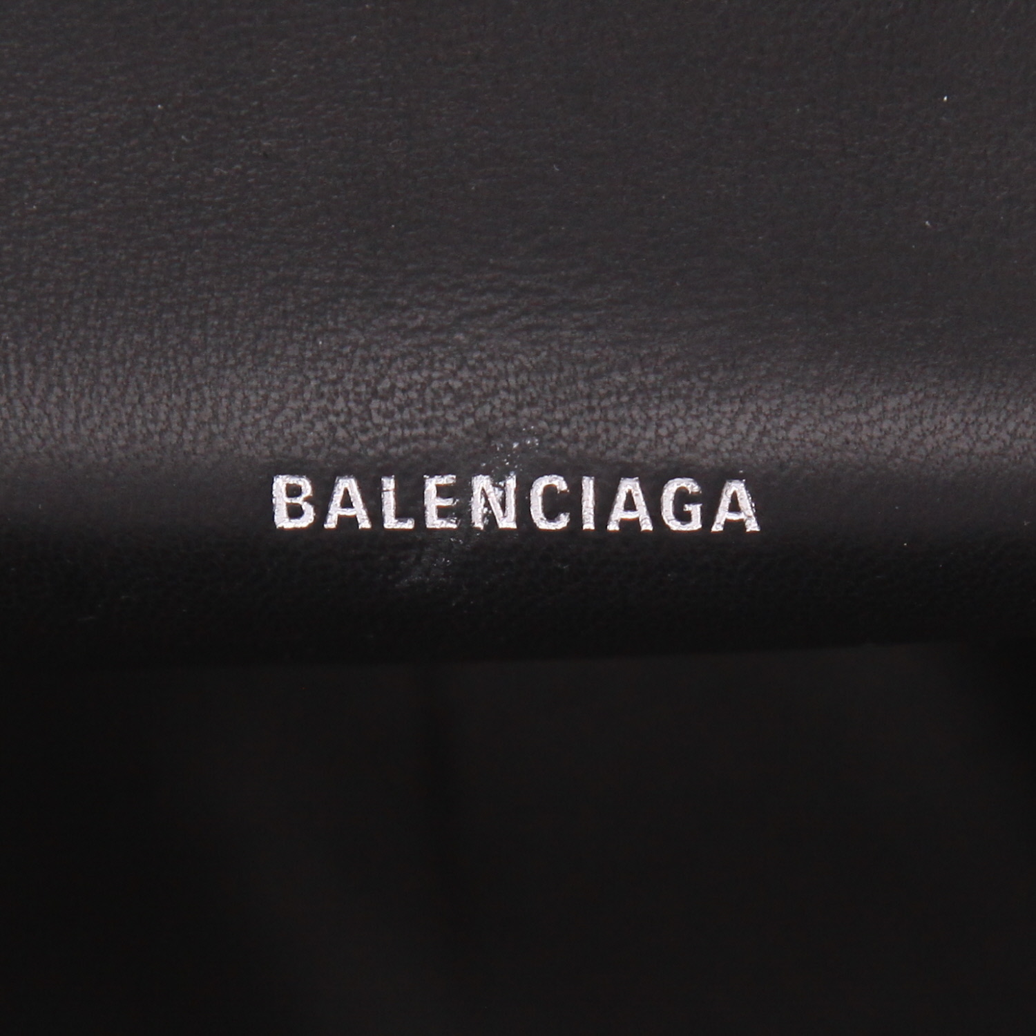 Balenciaga Hourglass handbag in black leather and paillette - Detail D2