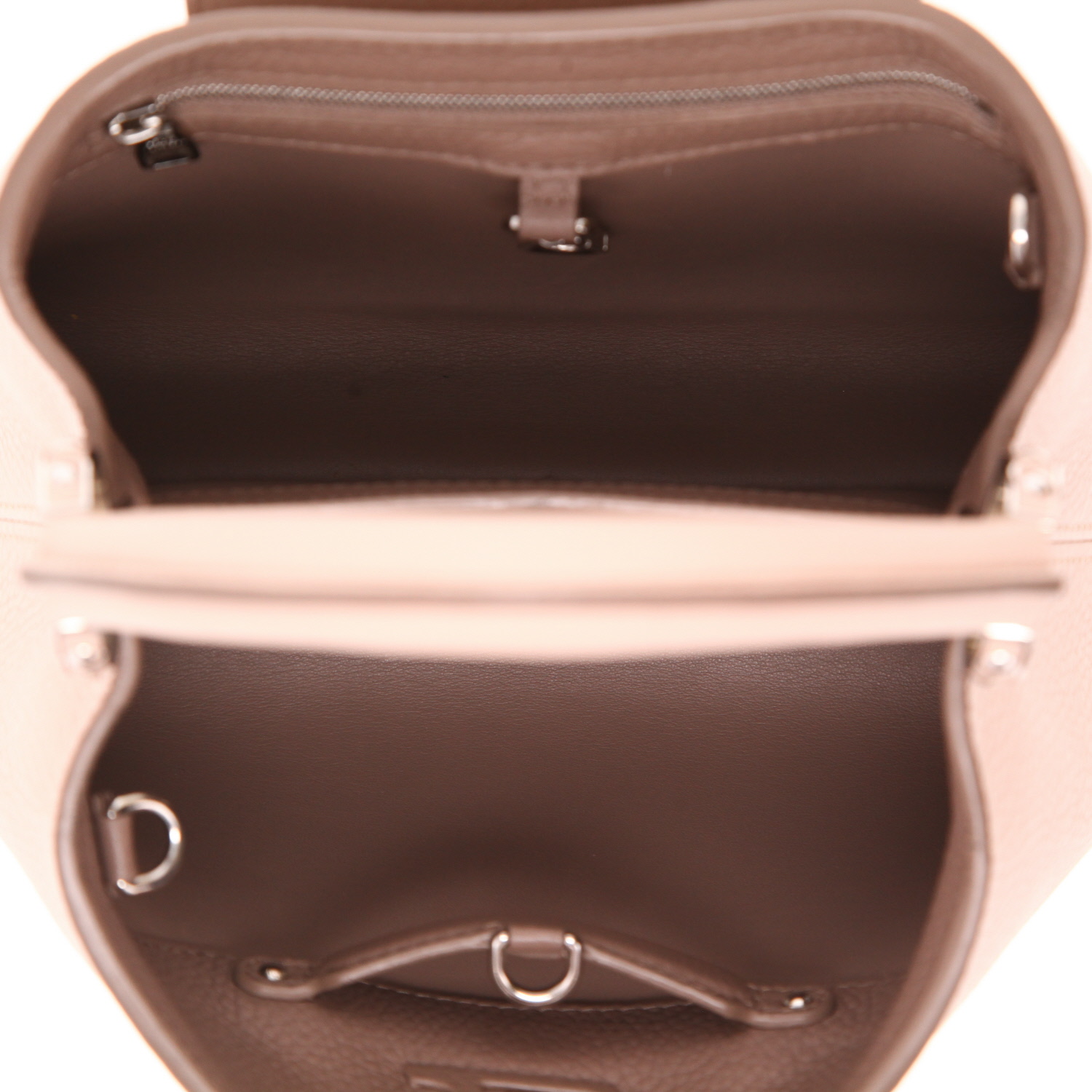 Louis Vuitton Capucines BB small model handbag in pink leather taurillon clémence - Detail D3