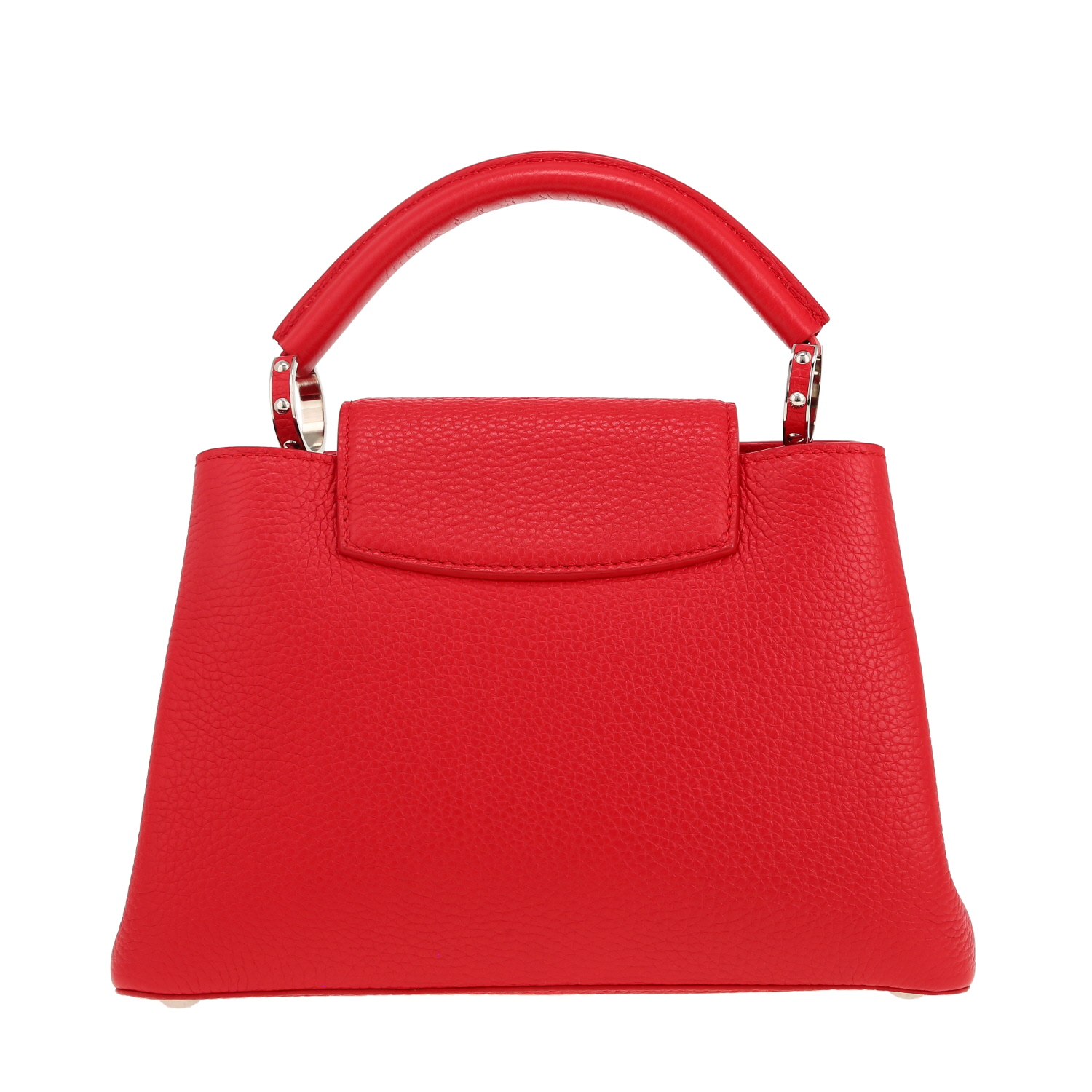 Sac à main Louis Vuitton Capucines BB en cuir taurillon clémence rouge - Detail D4