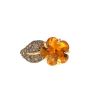 Chanel Camélia Aquatique ring in yellow gold, citrine and diamonds - 360 thumbnail