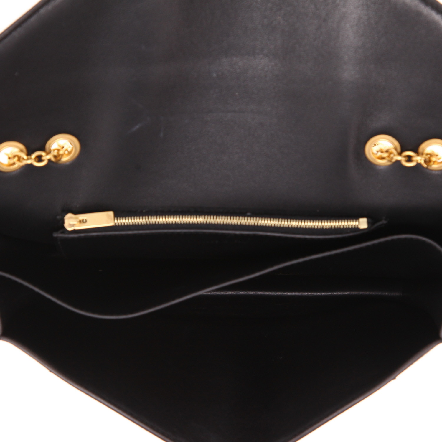 Bolso de mano Celine  Pocket en cuero negro color burdeos y beige - Detail D3