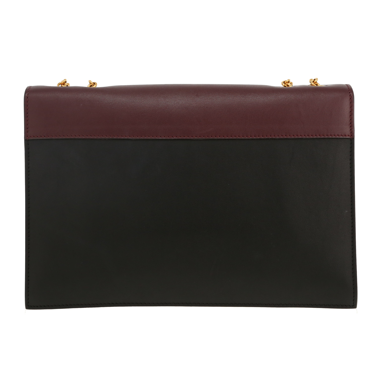 Celine Pocket handbag in black, burgundy and beige leather - Detail D4