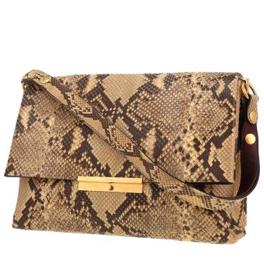 Bolso de mano Celine  Blade en piel de pitón beige