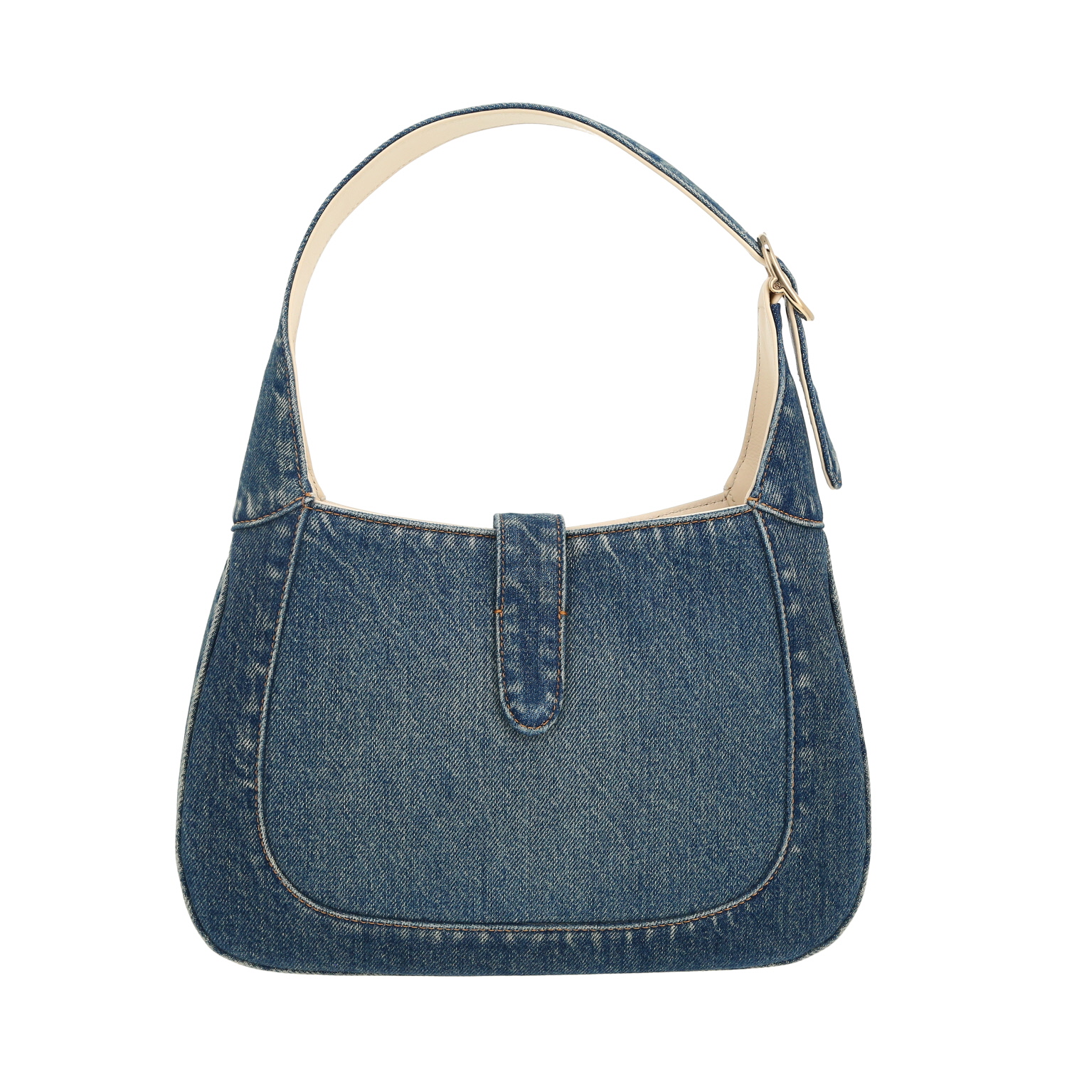 Borsa a tracolla Gucci  Jackie in tela denim blu - Detail D4