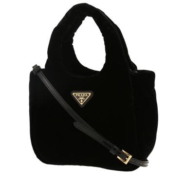 Sac bandoulière Prada  Padded mini  en velours noir