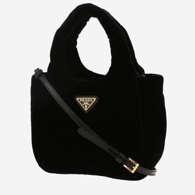 Sac bandoulière Prada  Padded mini  en velours noir
