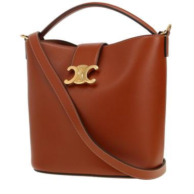 Bolso de mano Celine  Louise en cuero marrón