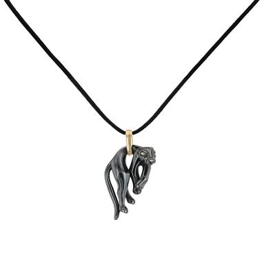 Pendentif Cartier Panthère Molle en or jaune et argent