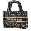 Dior  Book Tote mini  shopping bag  in blue and beige monogram canvas Oblique - 00pp thumbnail