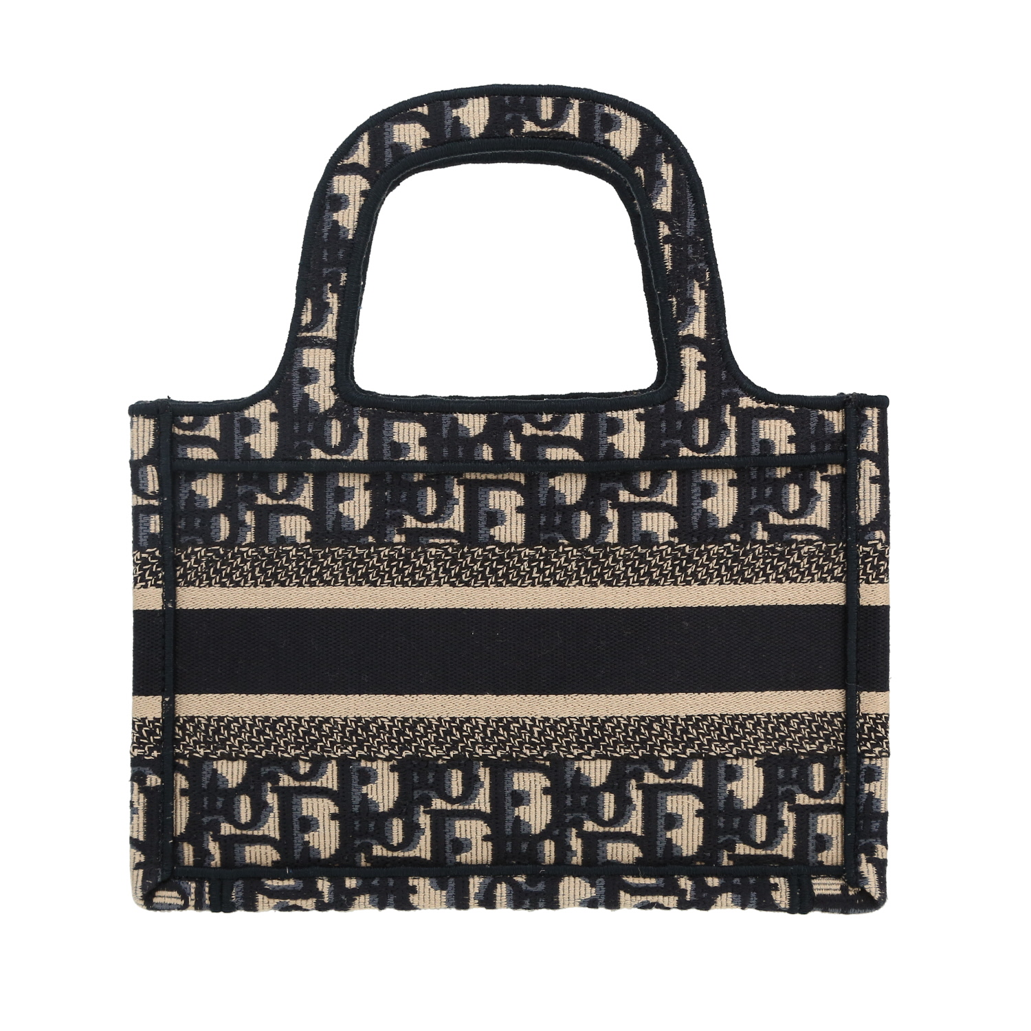 Shopping bag Dior Book Tote mini in tessuto a monogramma Oblique blu e beige - Detail D4