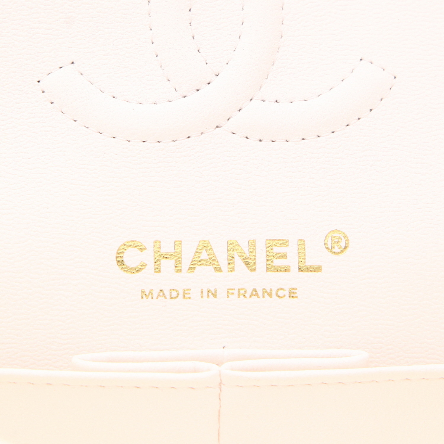 Borsa Chanel  Timeless Petit in pelle martellata e trapuntata bianca - Detail D2