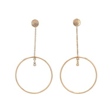 Hermès Ex Libris earrings in pink gold and diamonds