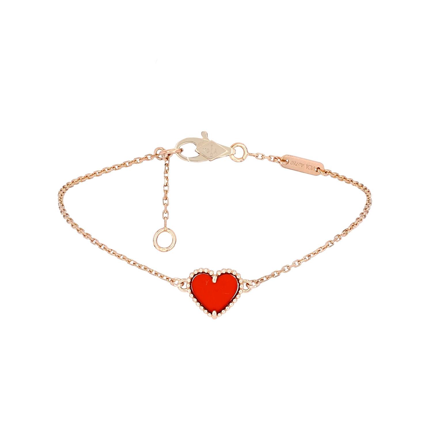 Bracciale Van Cleef 
Arpels Sweet Hearts in oro rosa e corniola