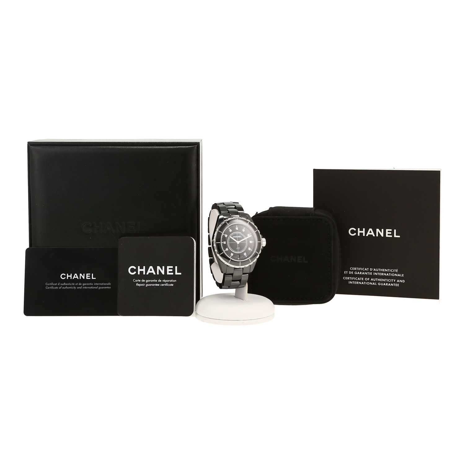 Chanel J12 Joaillerie  in ceramic black and stainless steel Circa 2010