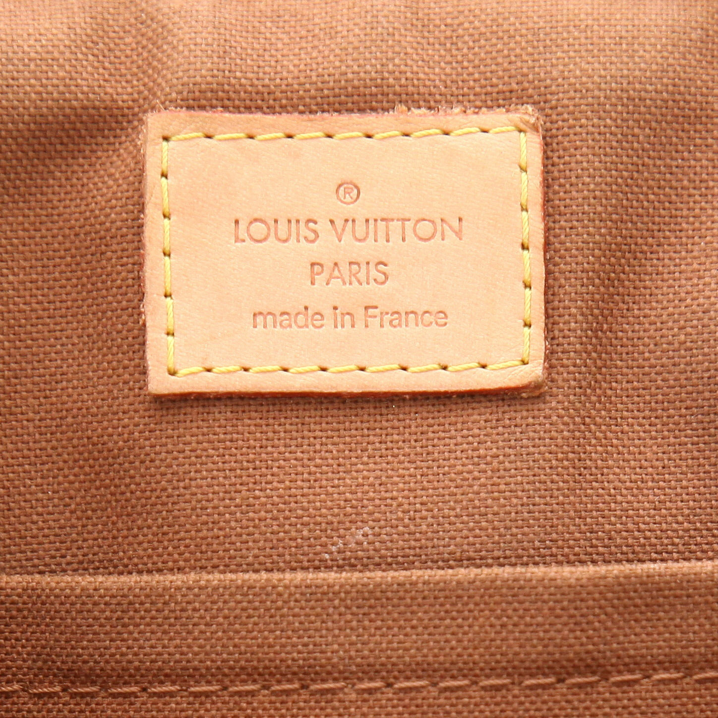Bolso de mano Louis Vuitton  Tivoli en lona Monogram marrón y cuero natural - Detail D2