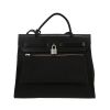 Hermès  Herbag handbag  in black canvas  and black leather - Detail D4 thumbnail