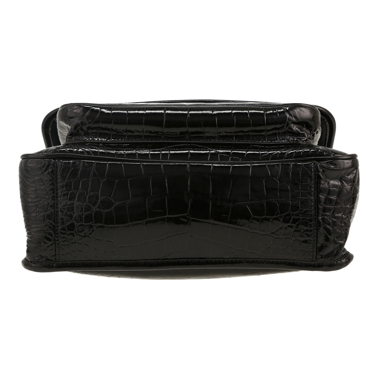Borsa a tracolla Saint Laurent Niki modello medio in pelle verniciata nera - Detail D1