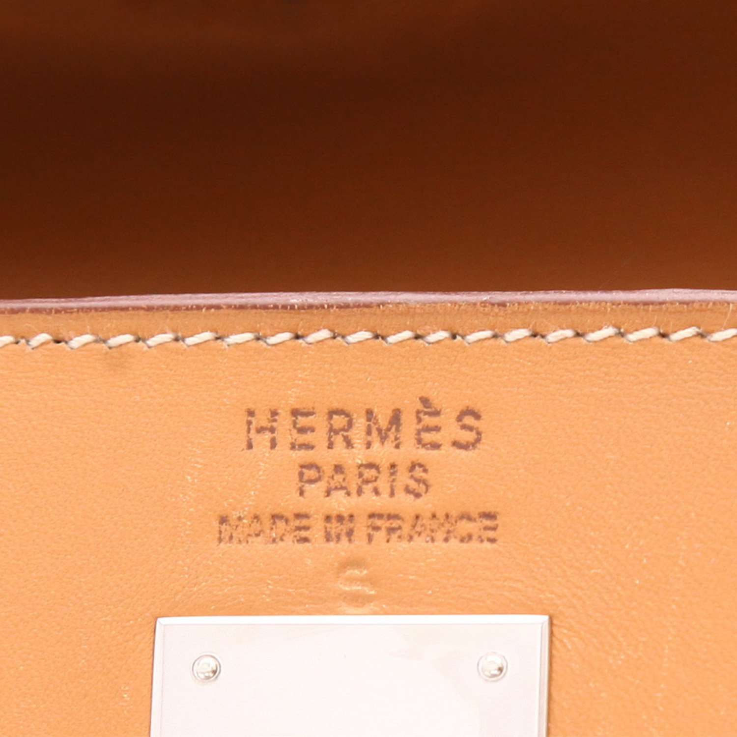 Bolso de mano Hermès  Kelly 35 cm en cuero natural - Detail D2