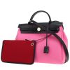 Hermès  Herbag handbag  in pink and burgundy canvas  and navy blue leather - 00pp thumbnail