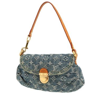 Bolso de mano Louis Vuitton  Pleaty en lona denim Monogram azul y cuero natural