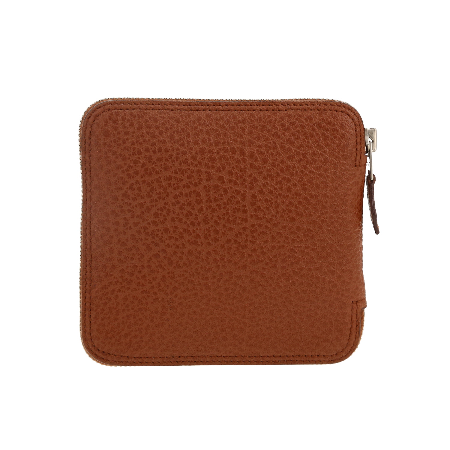 Sac cabas Hermès Silky Pop - Shop Bag en toile imprimée jaune et rose et cuir marron - Detail D4
