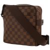 Borsa a tracolla Louis Vuitton  Olav in tela a scacchi ebana e pelle lucida marrone - 00pp thumbnail