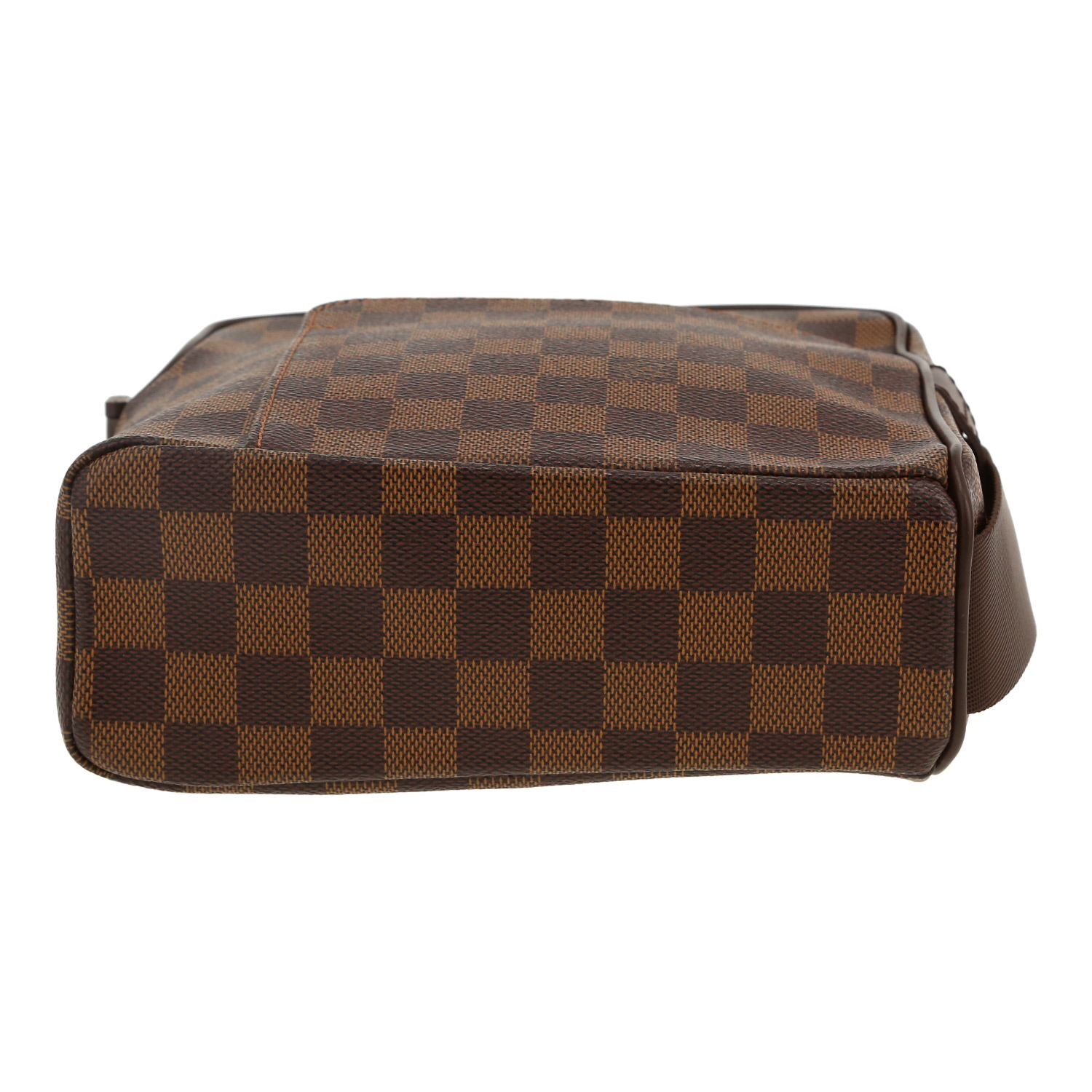 Louis Vuitton Olav shoulder bag in ebene damier canvas and brown - Detail D1