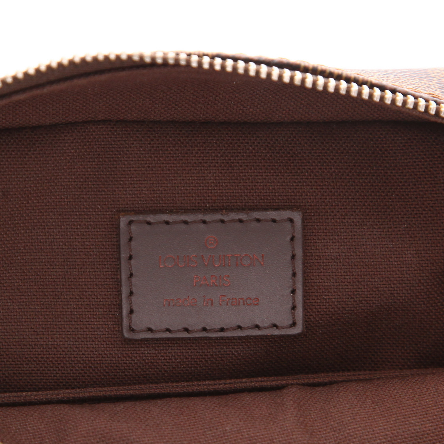 Louis Vuitton Olav shoulder bag in ebene damier canvas and brown - Detail D2
