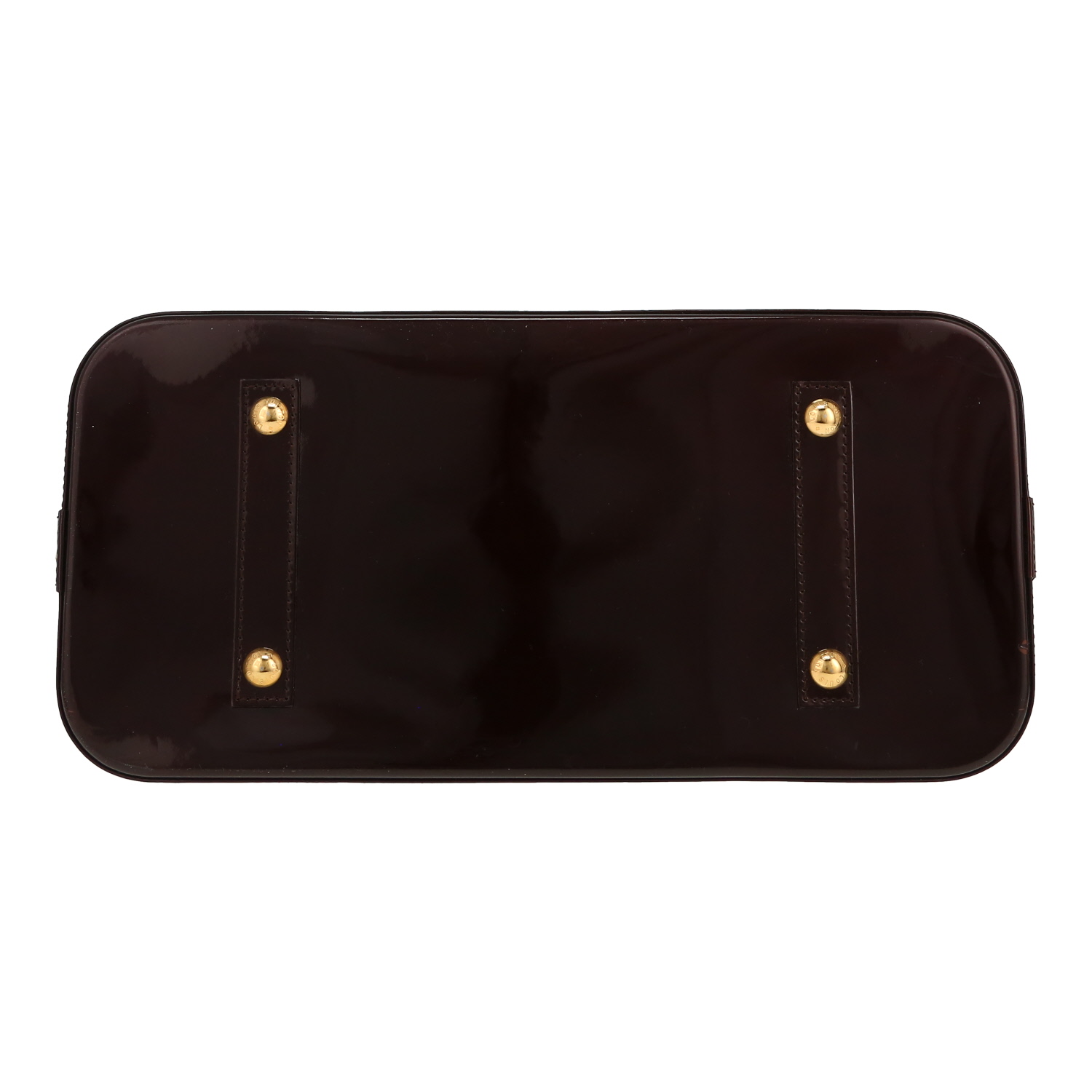 Sac à main Louis Vuitton  Alma en cuir verni monogram aubergine - Detail D1