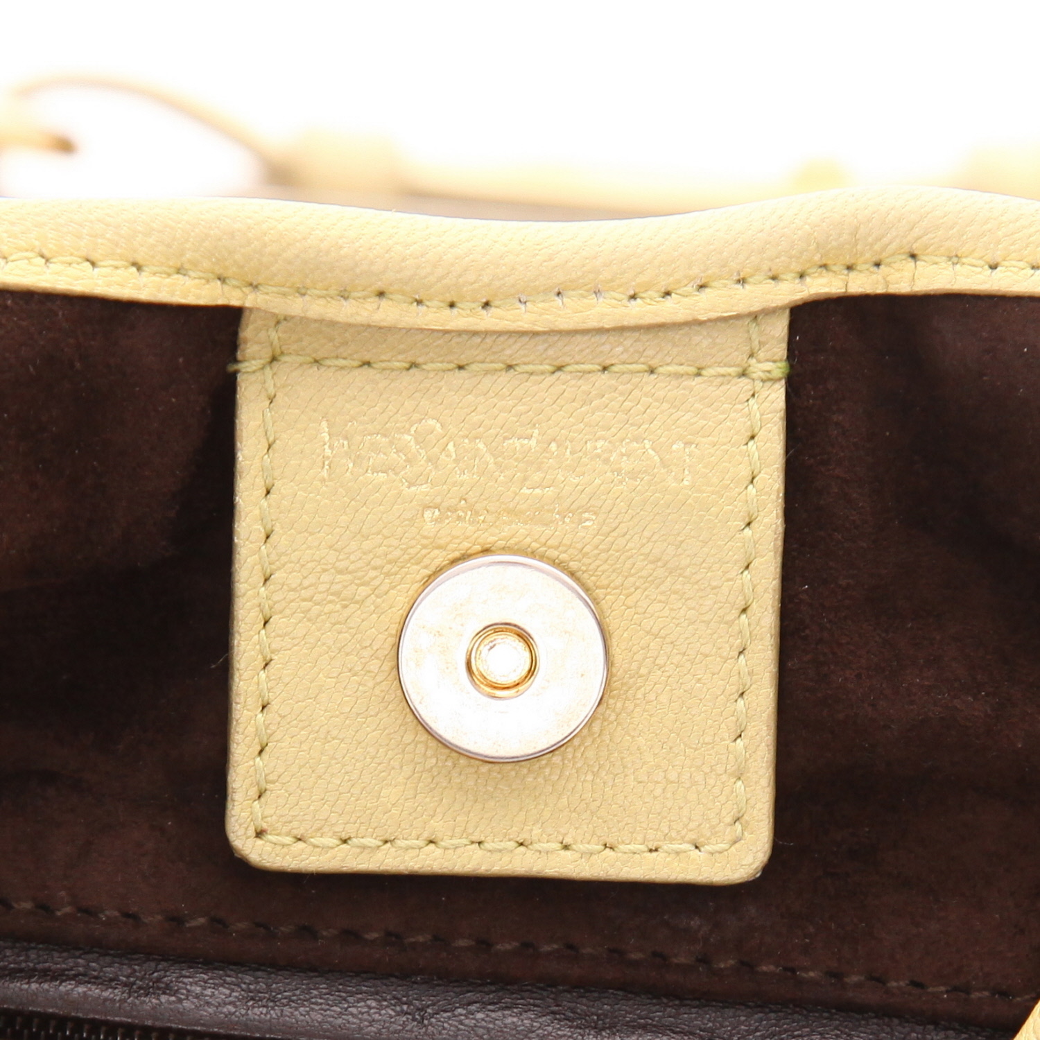 Saint Laurent  Mombasa handbag  in yellow leather - Detail D2