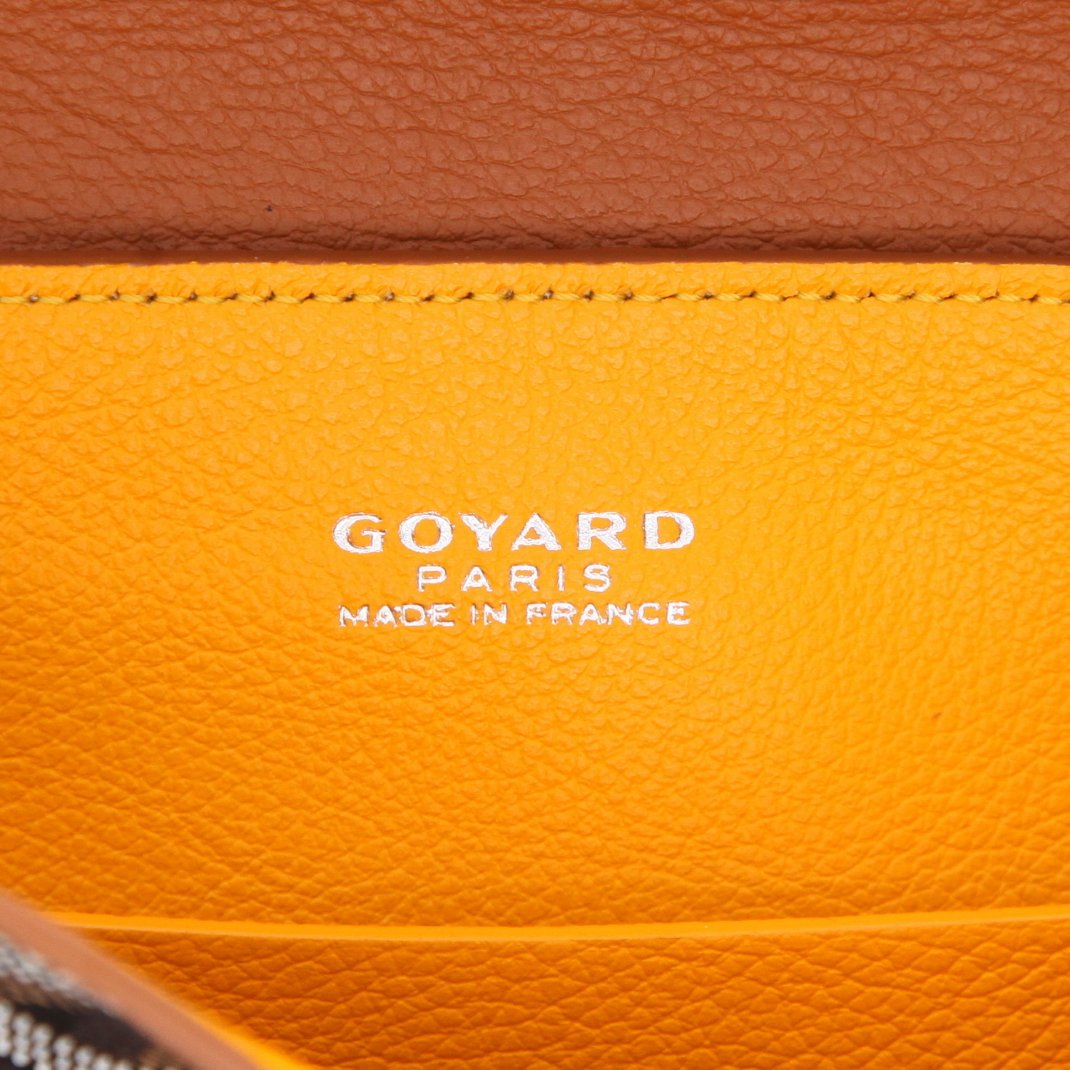 Goyard Saigon handbag in brown and grey Goyardine canvas and brown leather - Detail D2