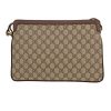 Borsa a tracolla Gucci   in tela siglata beige e pelle marrone - Detail D4 thumbnail