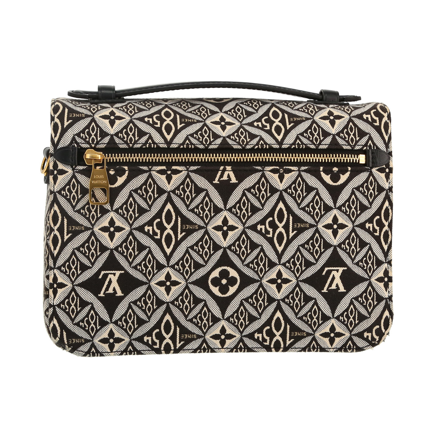 Louis Vuitton Metis shoulder bag in black and grey monogram canvas and black leather - Detail D4
