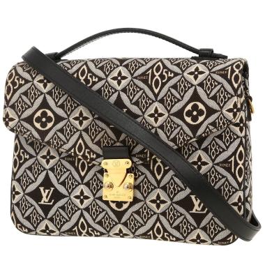 Borsa a tracolla Louis Vuitton  Metis in tela monogram nera e grigia e pelle nera