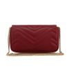 Borsa a tracolla Gucci  GG Marmont mini  in pelle trapuntata bordeaux - Detail D4 thumbnail