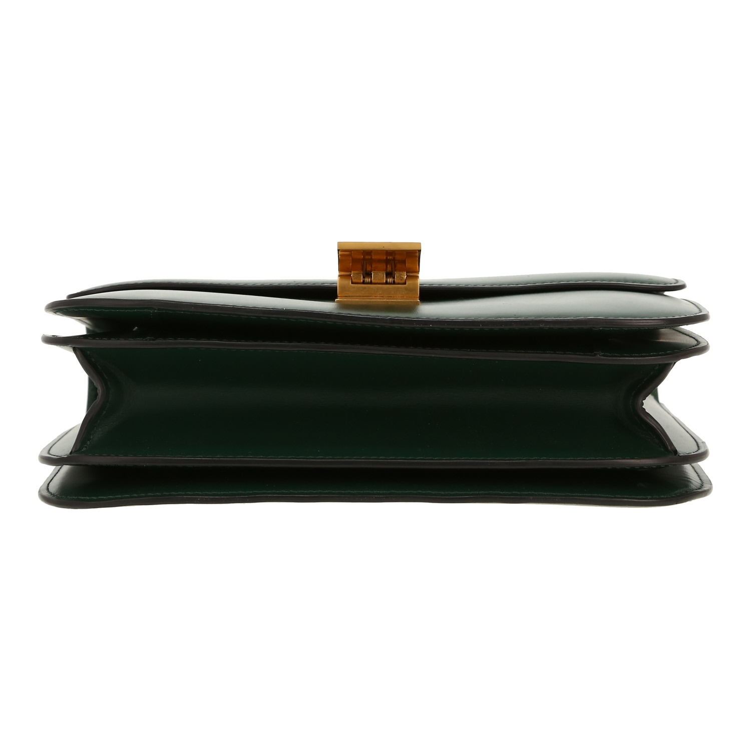 Celine  Classic Box shoulder bag  in green box leather - Detail D1