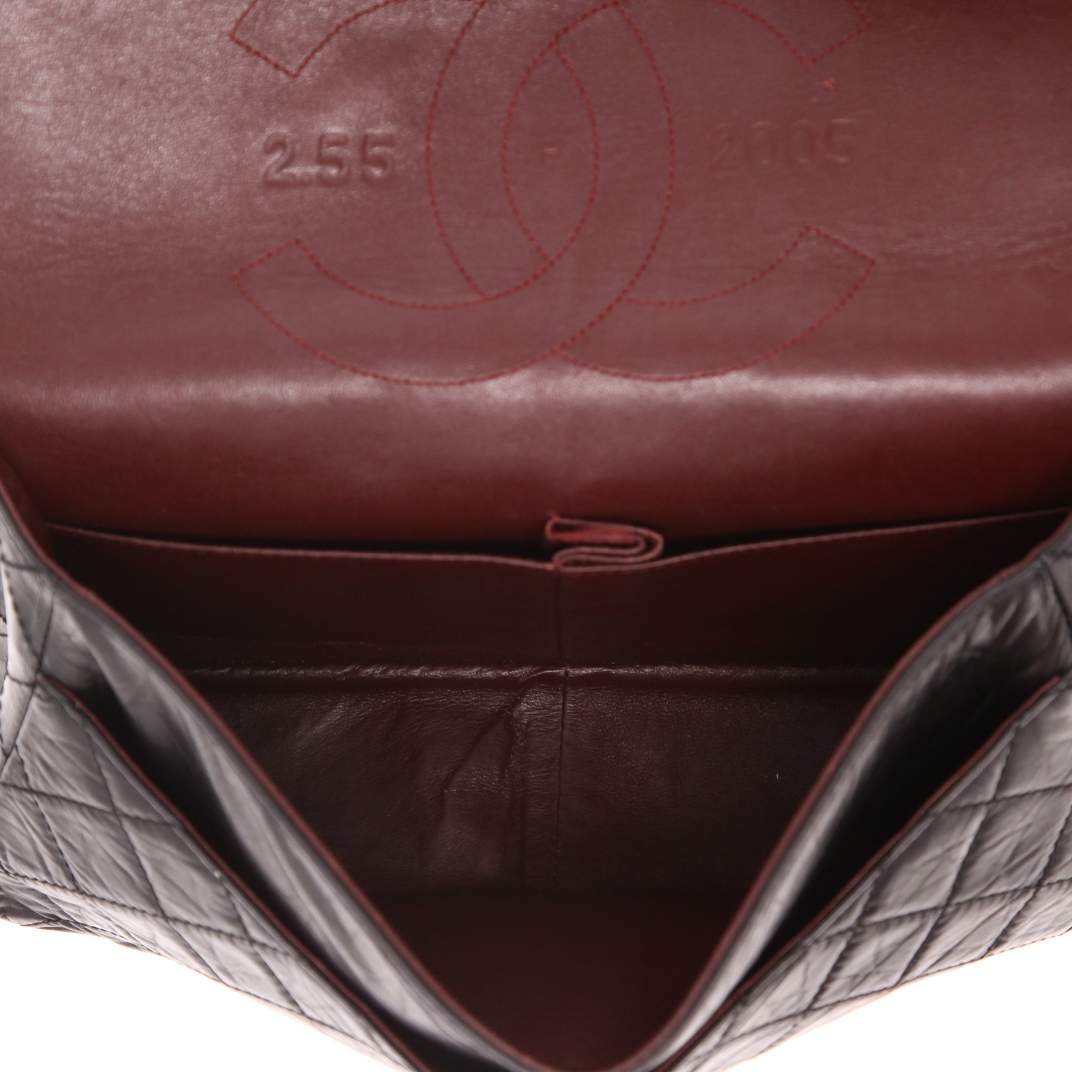 Chanel  Chanel 2.55 shoulder bag  in black quilted leather - Detail D3