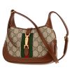Borsa a tracolla Gucci  Jackie mini  in tela "sûpreme GG" beige e pelle marrone - 00pp thumbnail