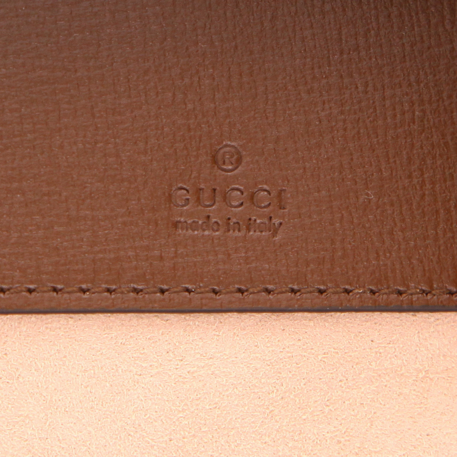 Gucci Jackie mini shoulder bag in beige "sûpreme GG" canvas and brown leather - Detail D2