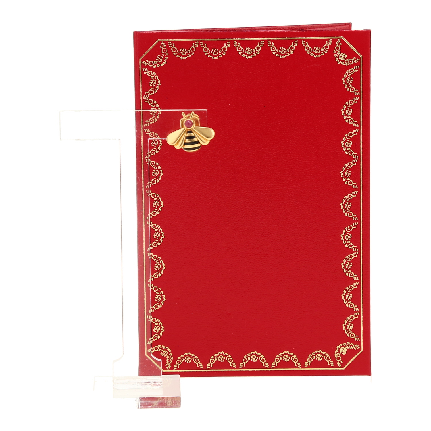 Broche Cartier en or jaune, laque et rubis - Detail D2