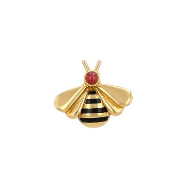Cartier  brooch in yellow gold, lacquer and ruby