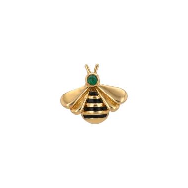 Cartier  brooch in yellow gold, emerald and lacquer